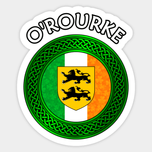 Irish Flag Shamrock Celtic Knot - O'Rourke Sticker